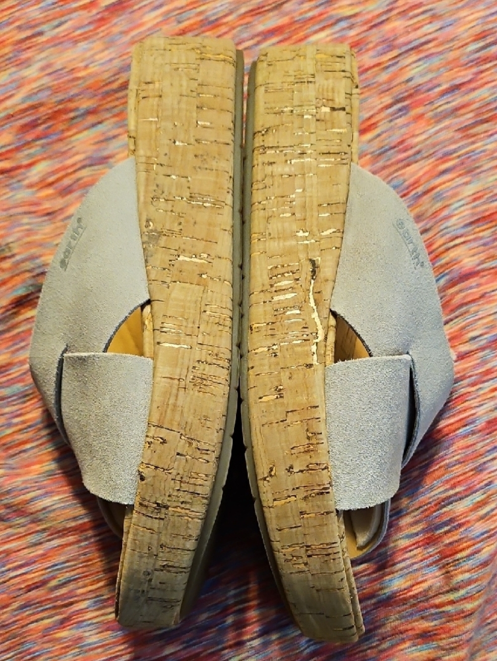 Earth Light Gray SCOUT Style Crisscross Cork Slide Mules - Picture 11 of 15